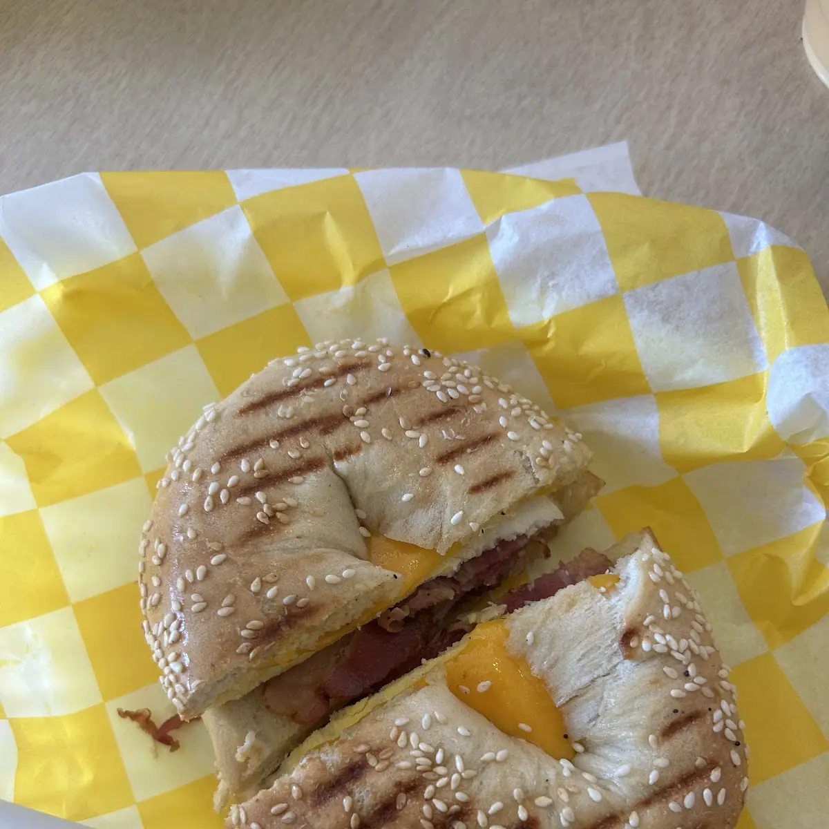 Sesame Bagel Egg Bacon