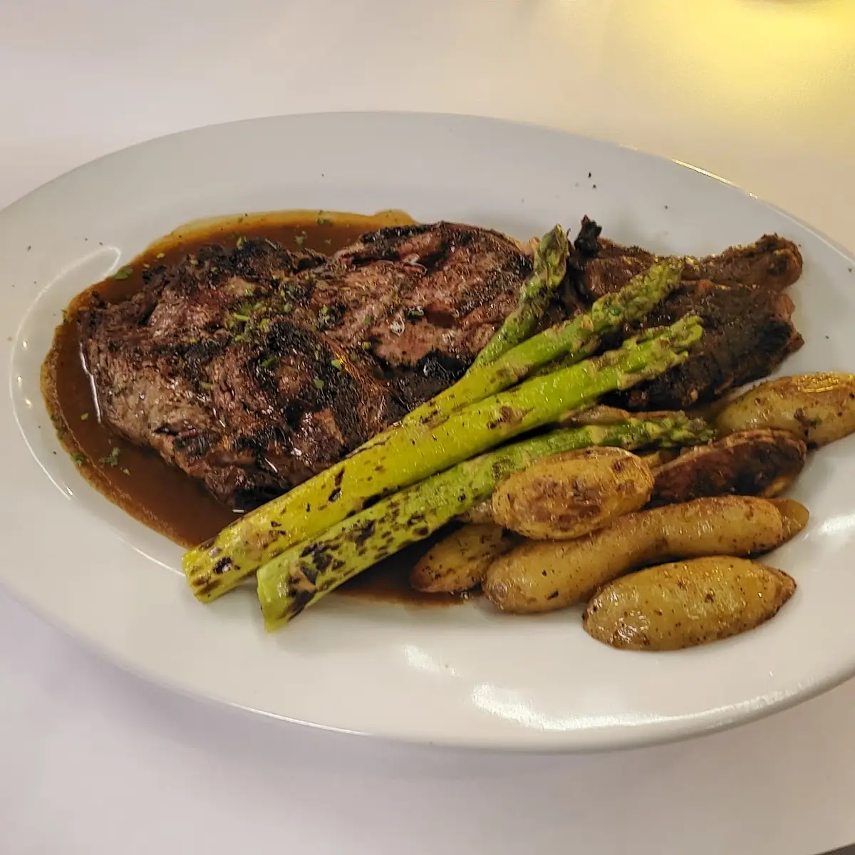 Medium Rare Steak Dinner