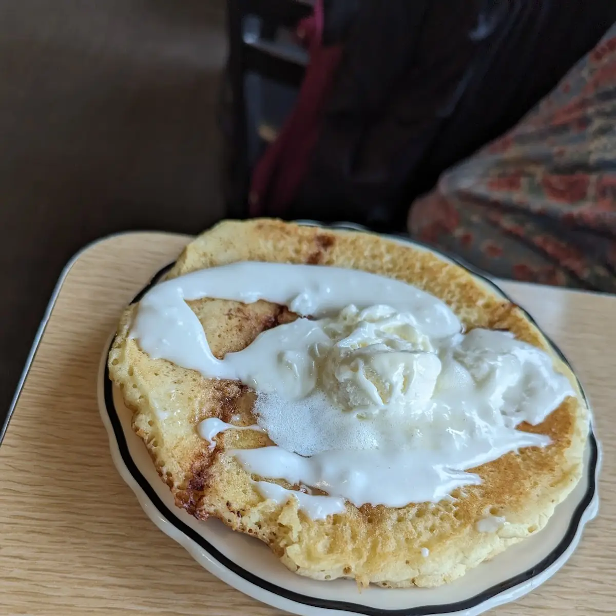 Two Cinnamon Roll Pancakes