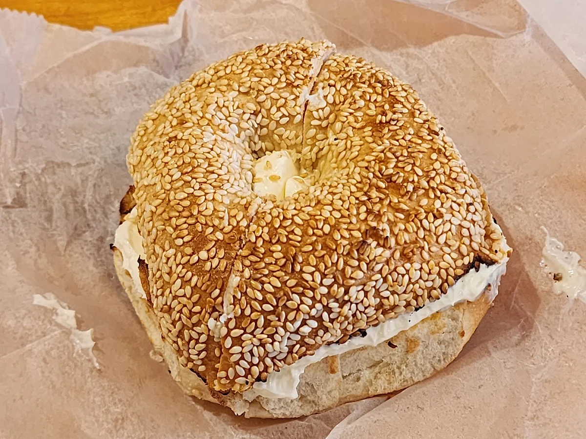 Sesame Bagel with Cream Cheese