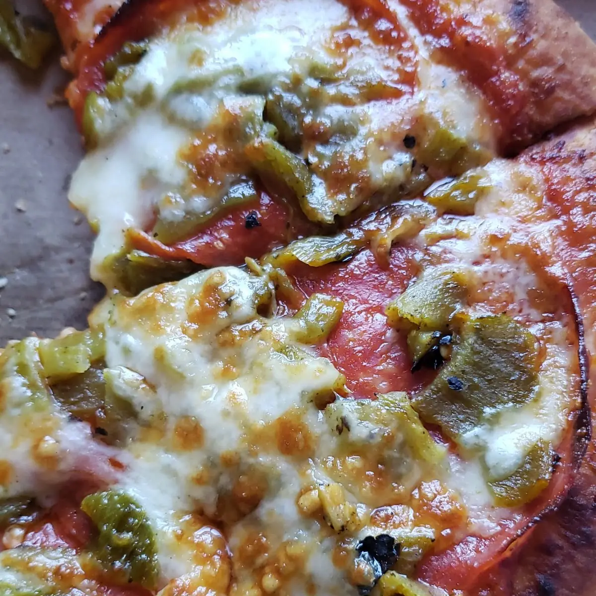Green Chili Pepperoni Pizza