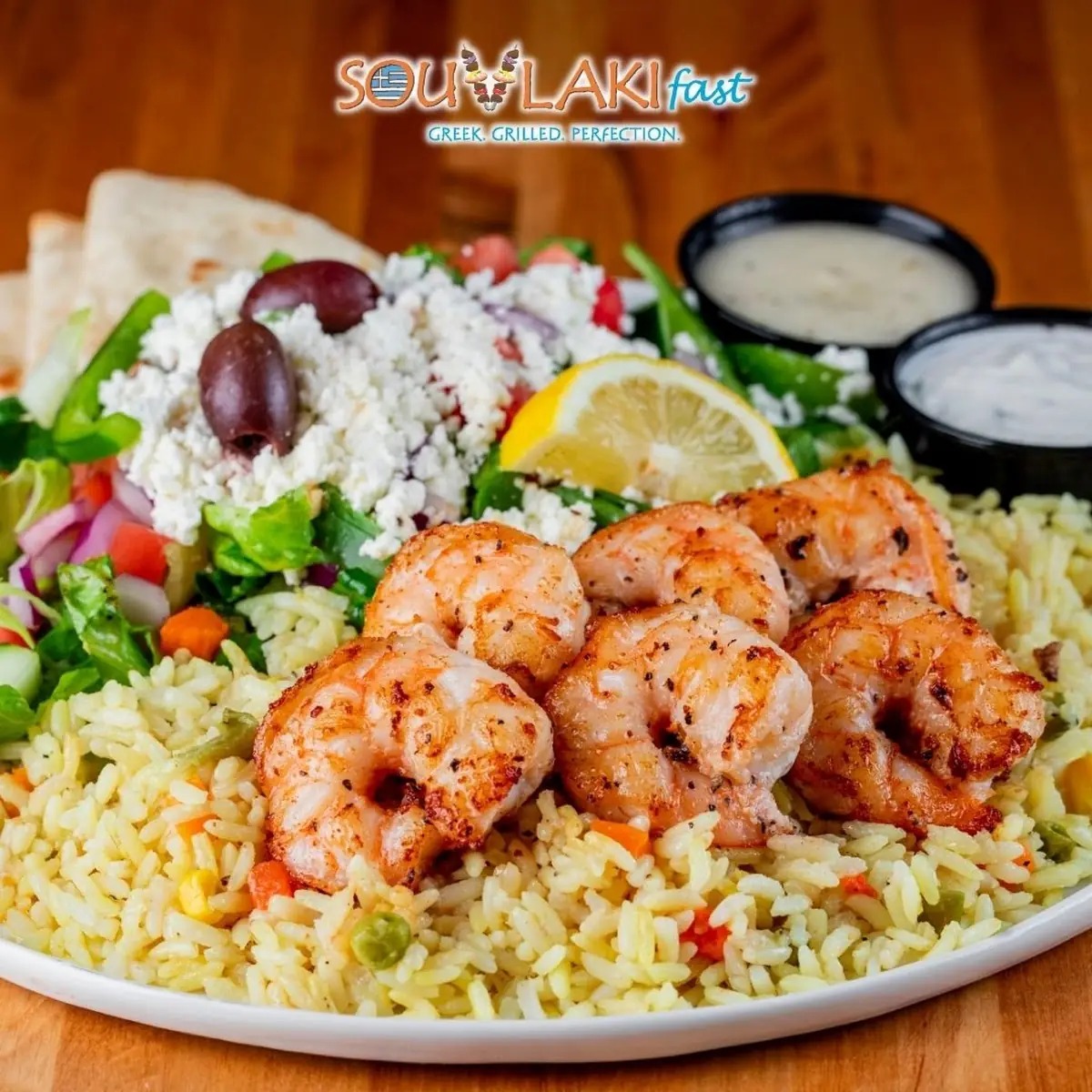 Shrimp Souvlaki Platter