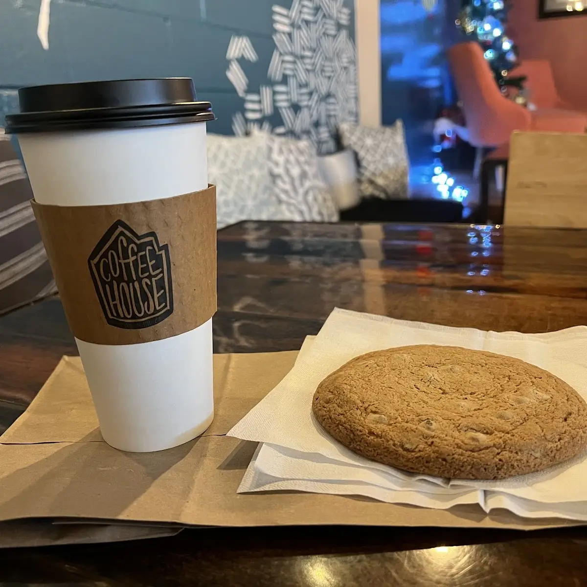 Cappuccino and a Chocolate Chip Cookie