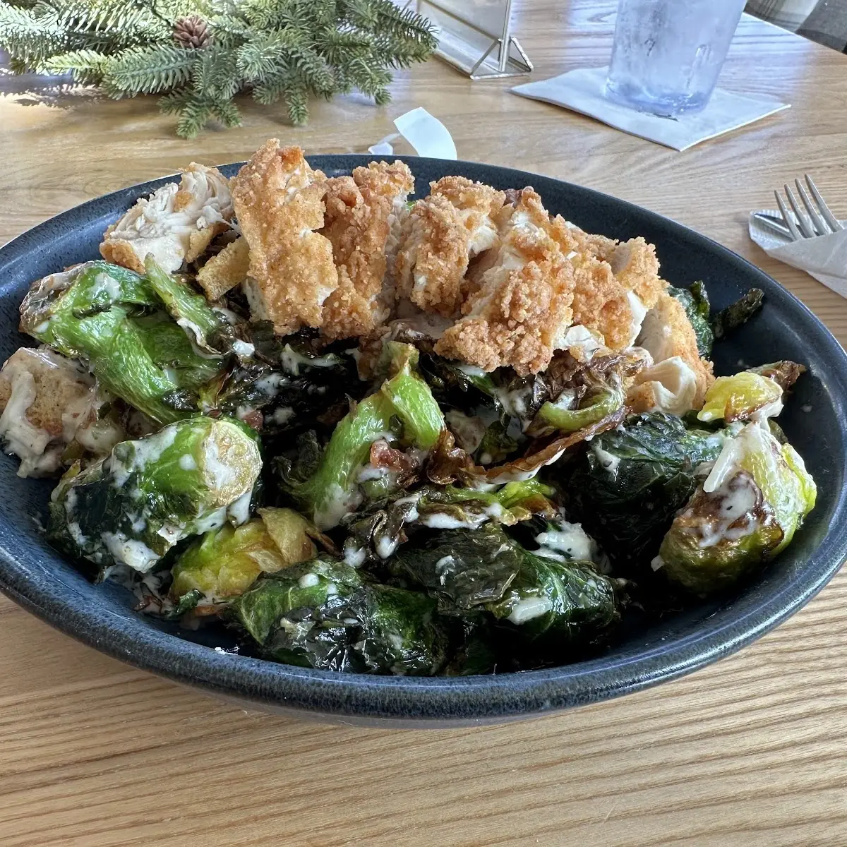 Fried Brussels Caesar Salad