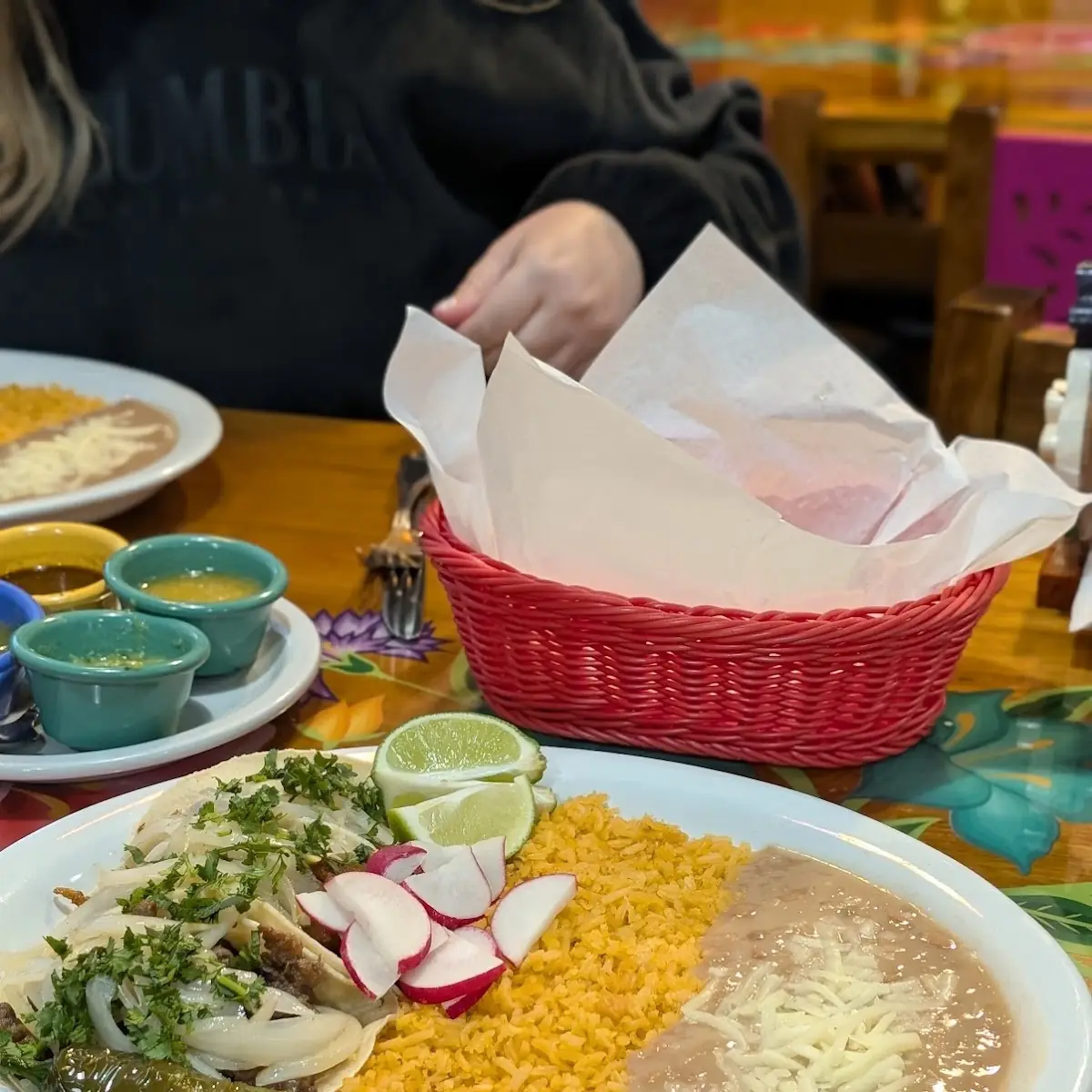 Two Tacos with Rice & Beans