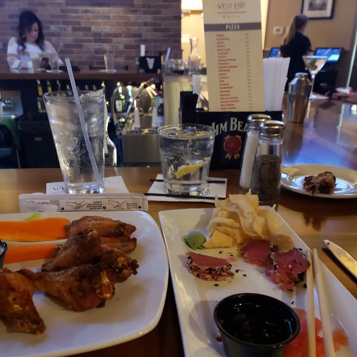 Chicken Wings and Ahi Tuna