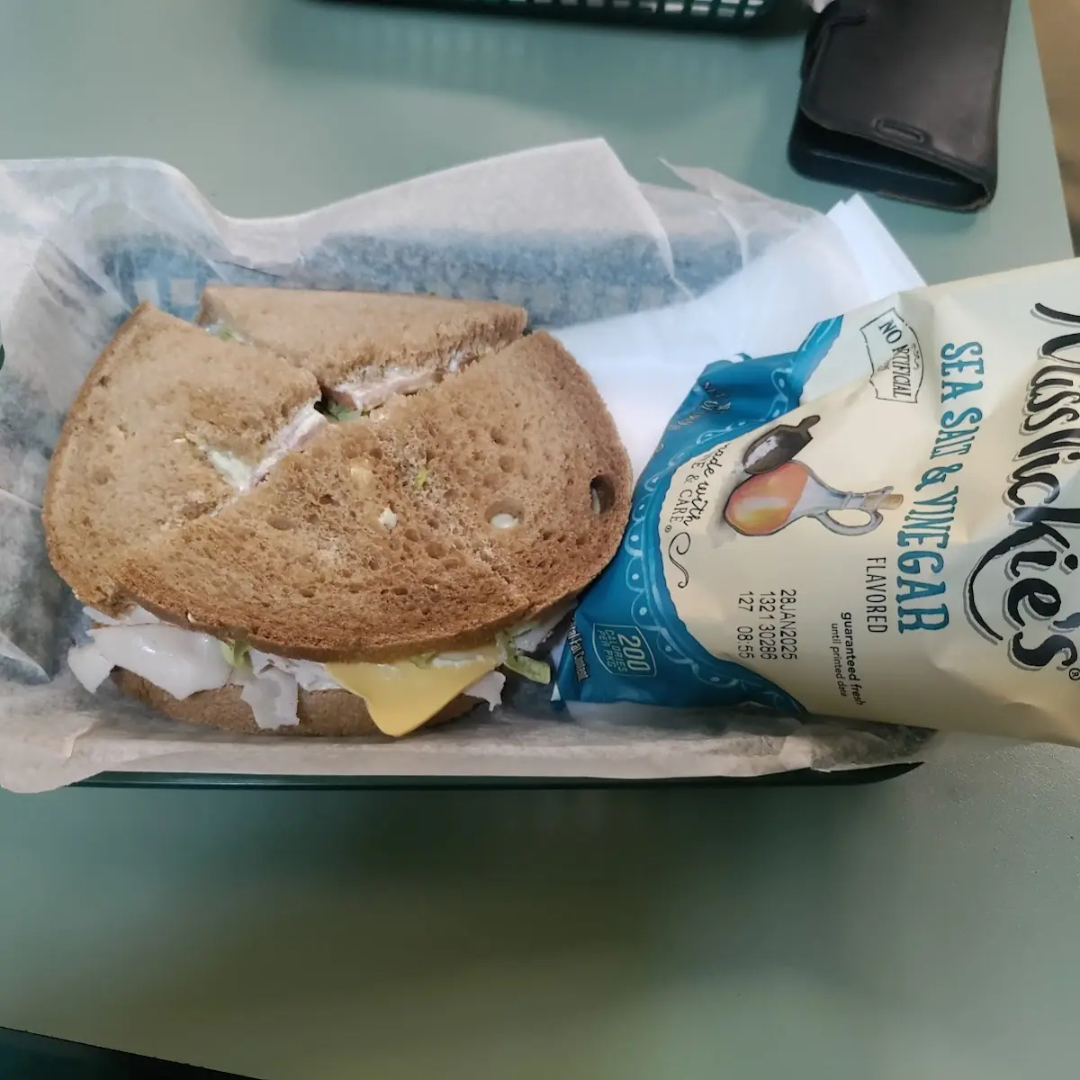 Turkey on Wheat Sandwich with Salt and Vinegar Chips