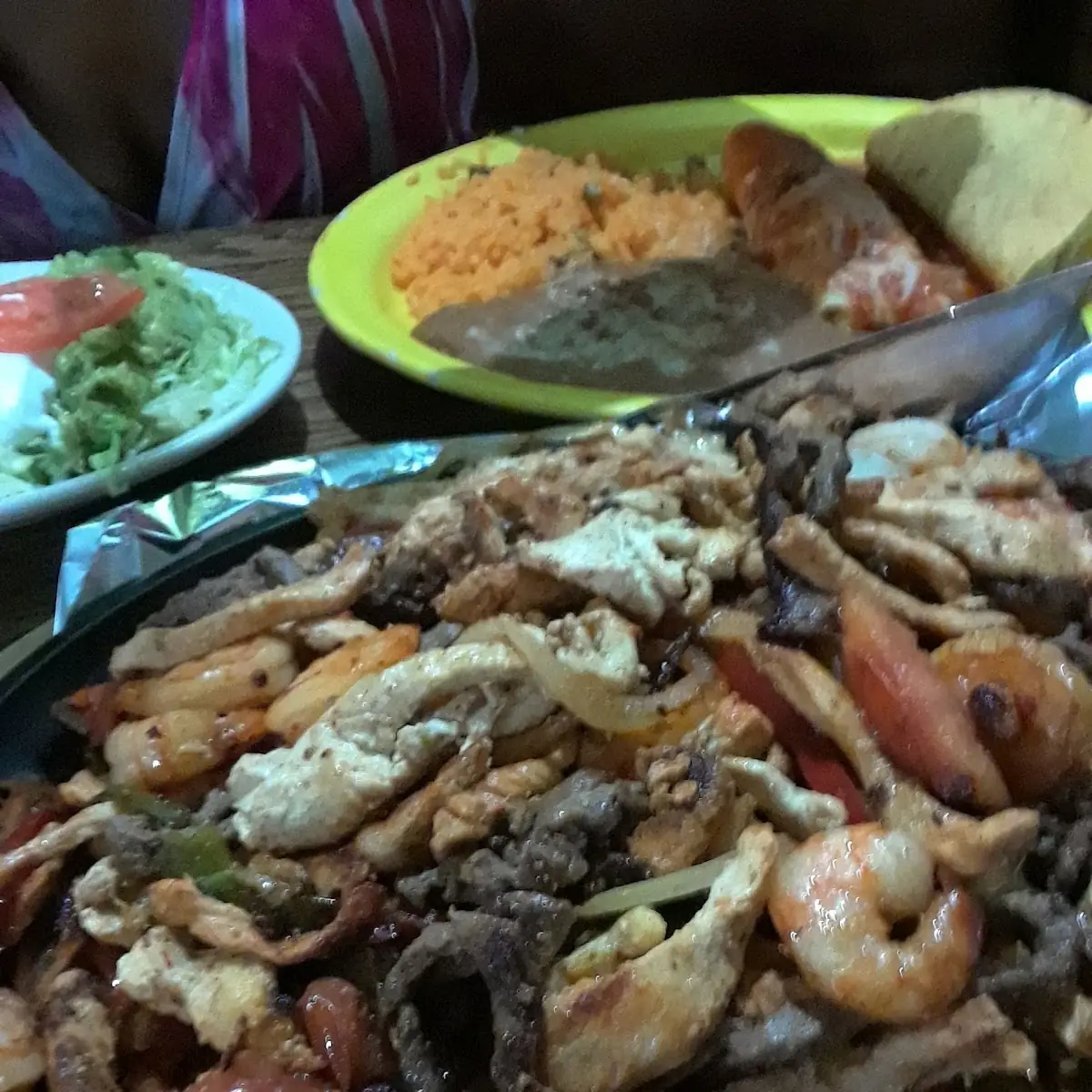 Chicken Steak Shrimp Fajitas