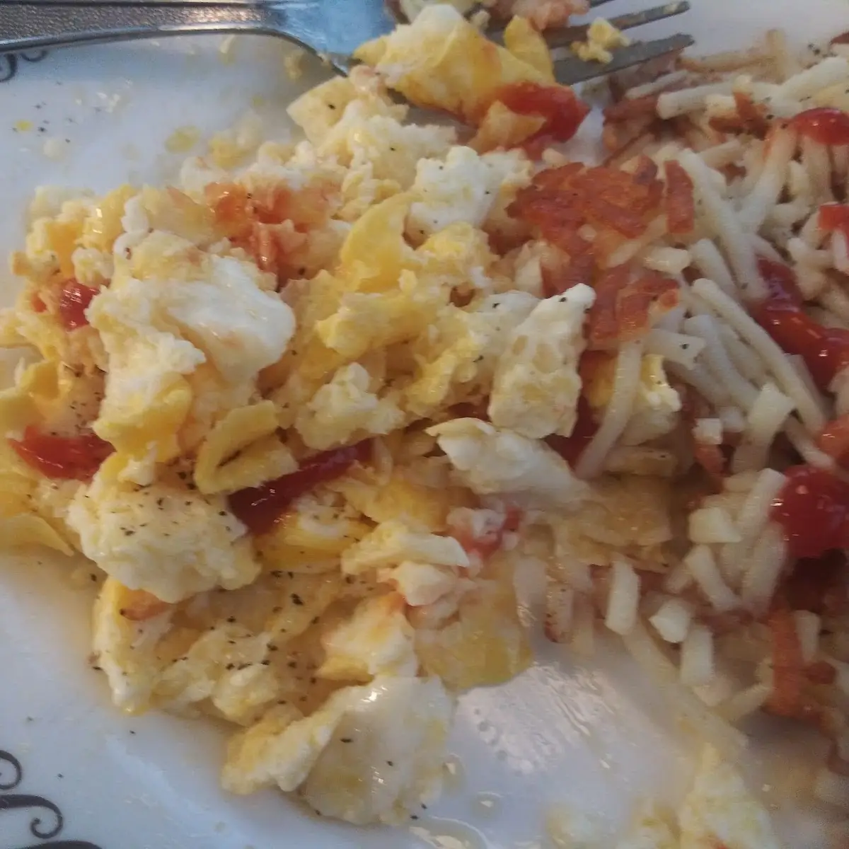 Fried Scrambled Eggs Choppped