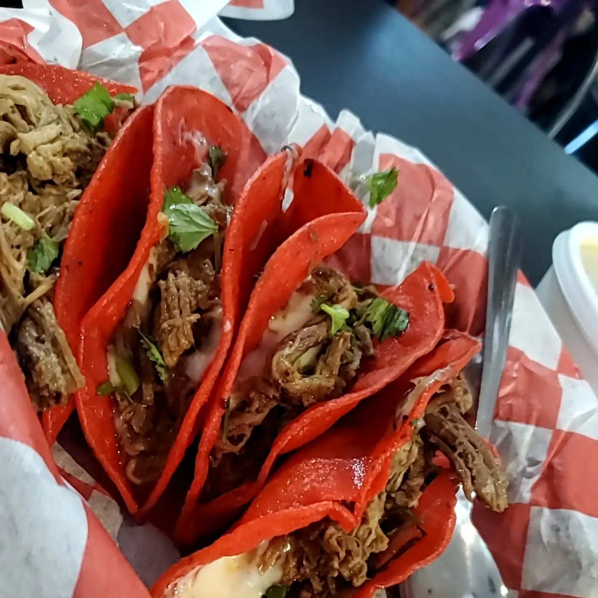 Birria Taco and Egg Roll