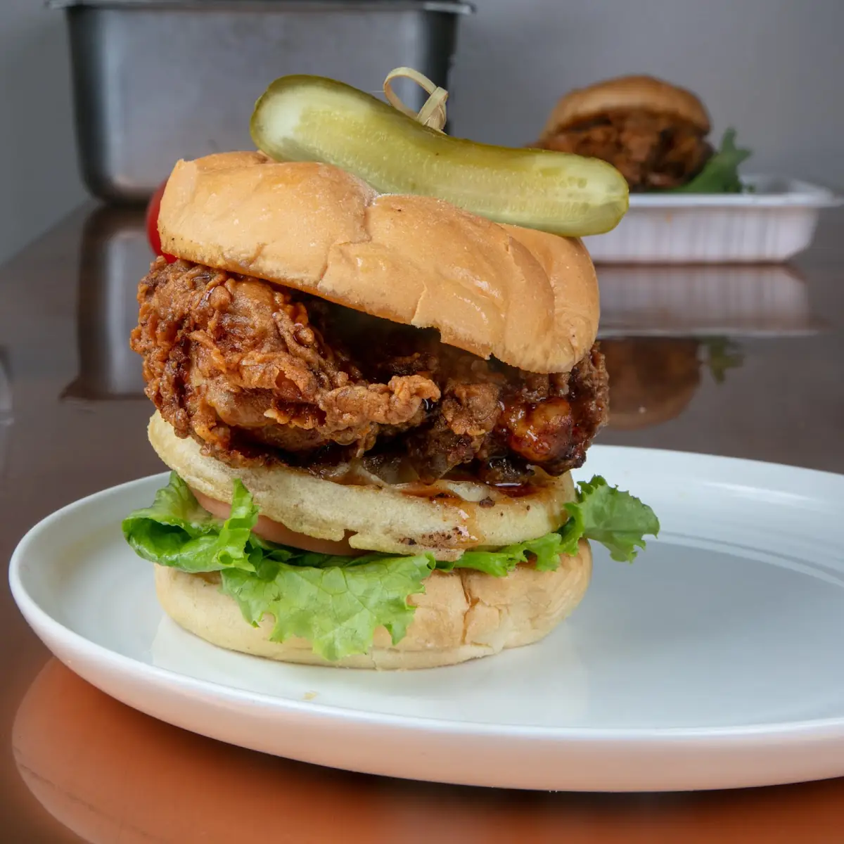 Classic Buttermilk Fried Chicken Toasted Kaizer Roll