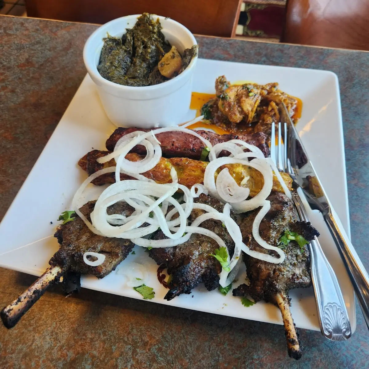 Lamp Chop and Lamb Kabob Combo