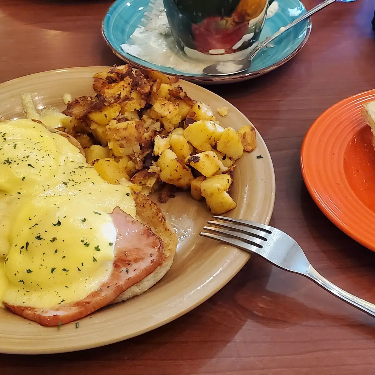 Eggs Benedict and a Side of Italian Toast