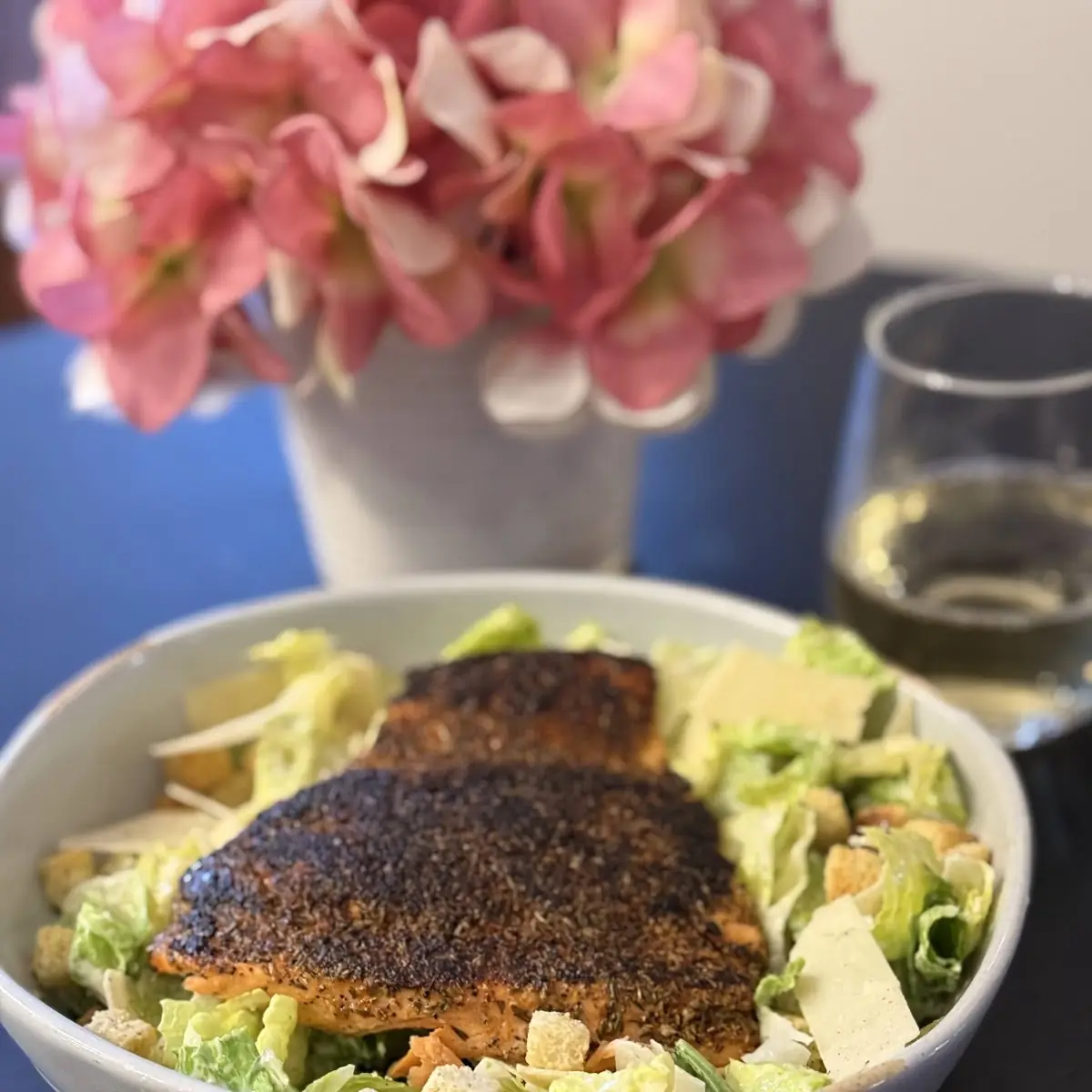 Blackened Salmon Caesar Salad