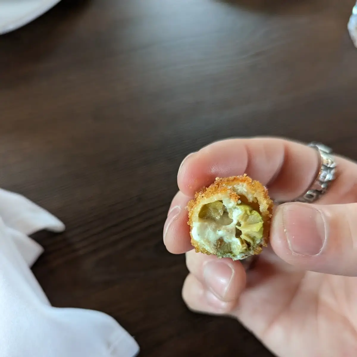 Deep Fried Goat Cheese Stuffed Olives