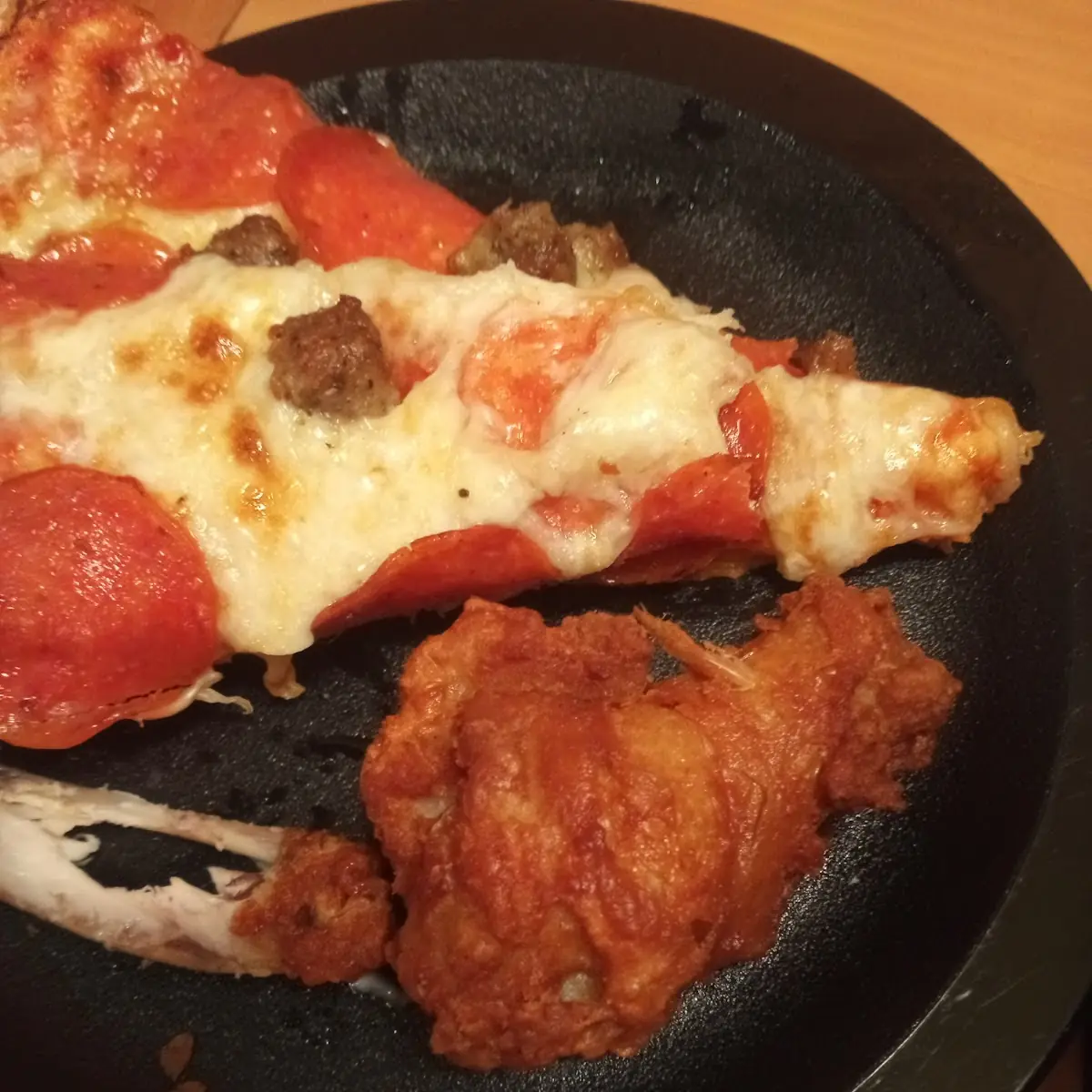 Pizza Slice and Chicken Wings