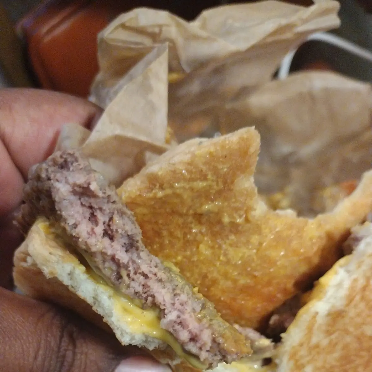 Cheese Burger Still Pink