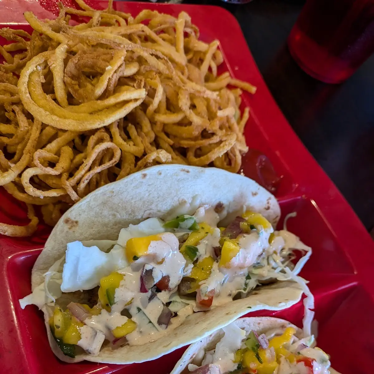 Fish Tacos and Onion Rings