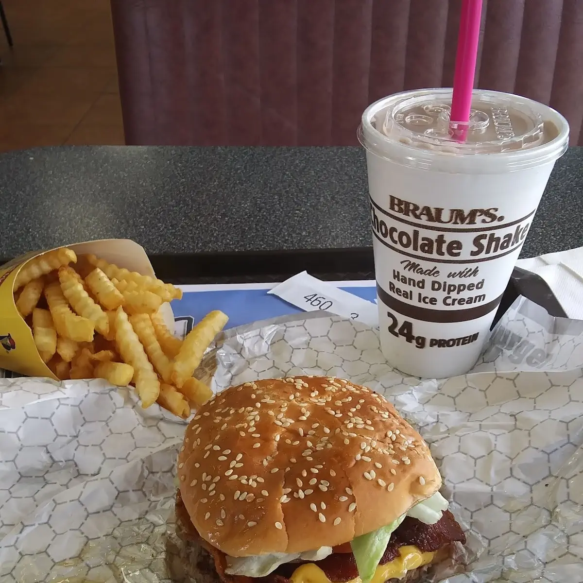 Bacon Cheeseburger Combo with Chocolate Shake