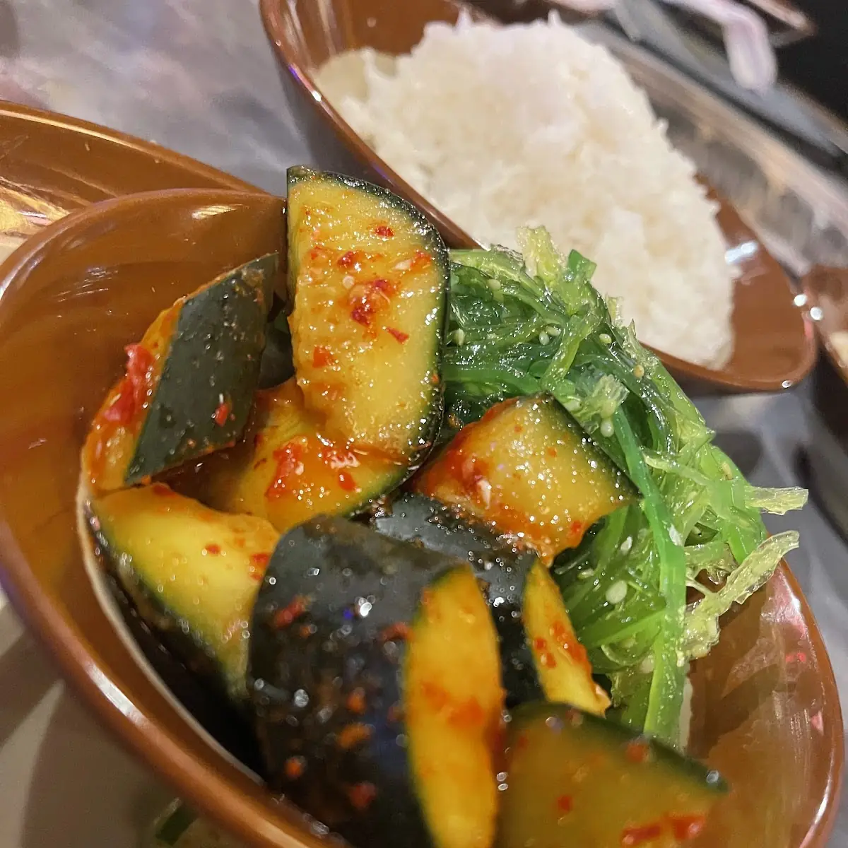 Seaweed Salad and Cucumber Salad