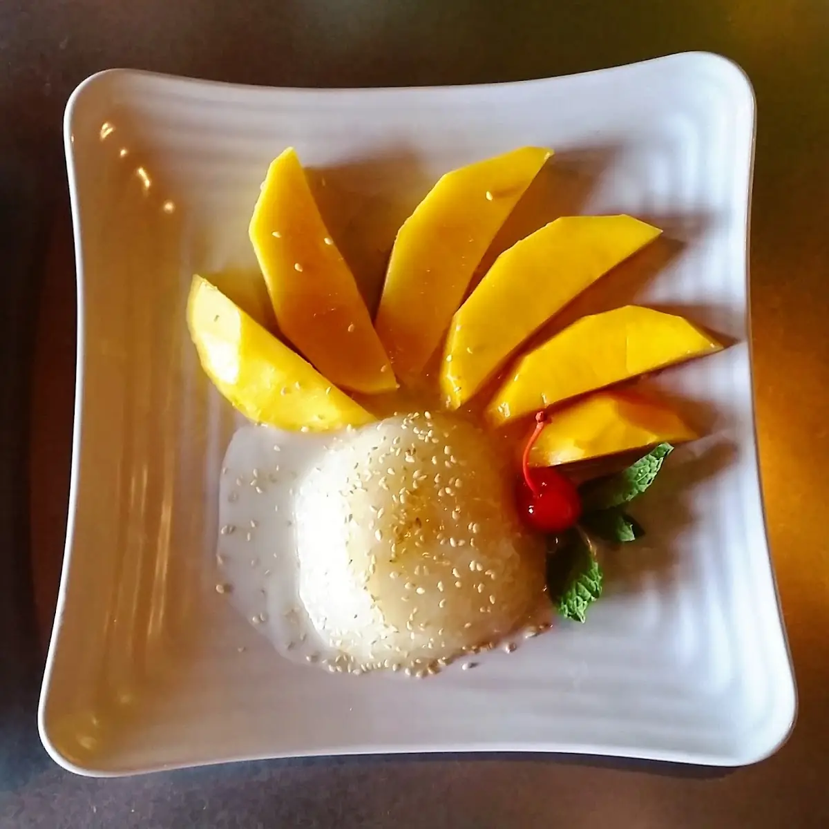 Mango Sticky Rice with Ice-Cream