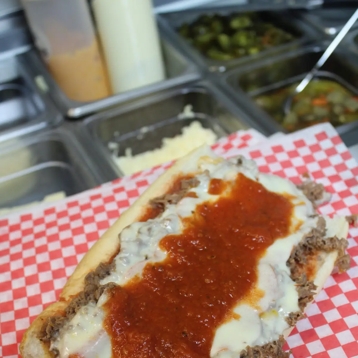 Large Pizza Philly Steak Sandwich