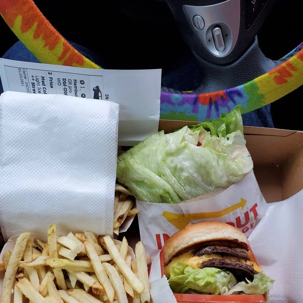 Double Double w Fresh Cut Fries Lettuce Wrapped Single w Fresh Cut Fries