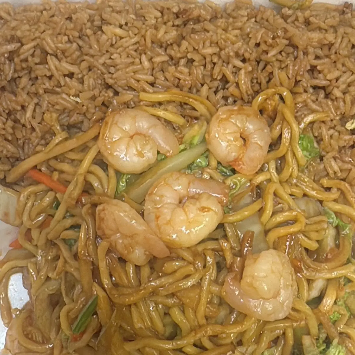 Shrimp Chow Mein Combo Platter