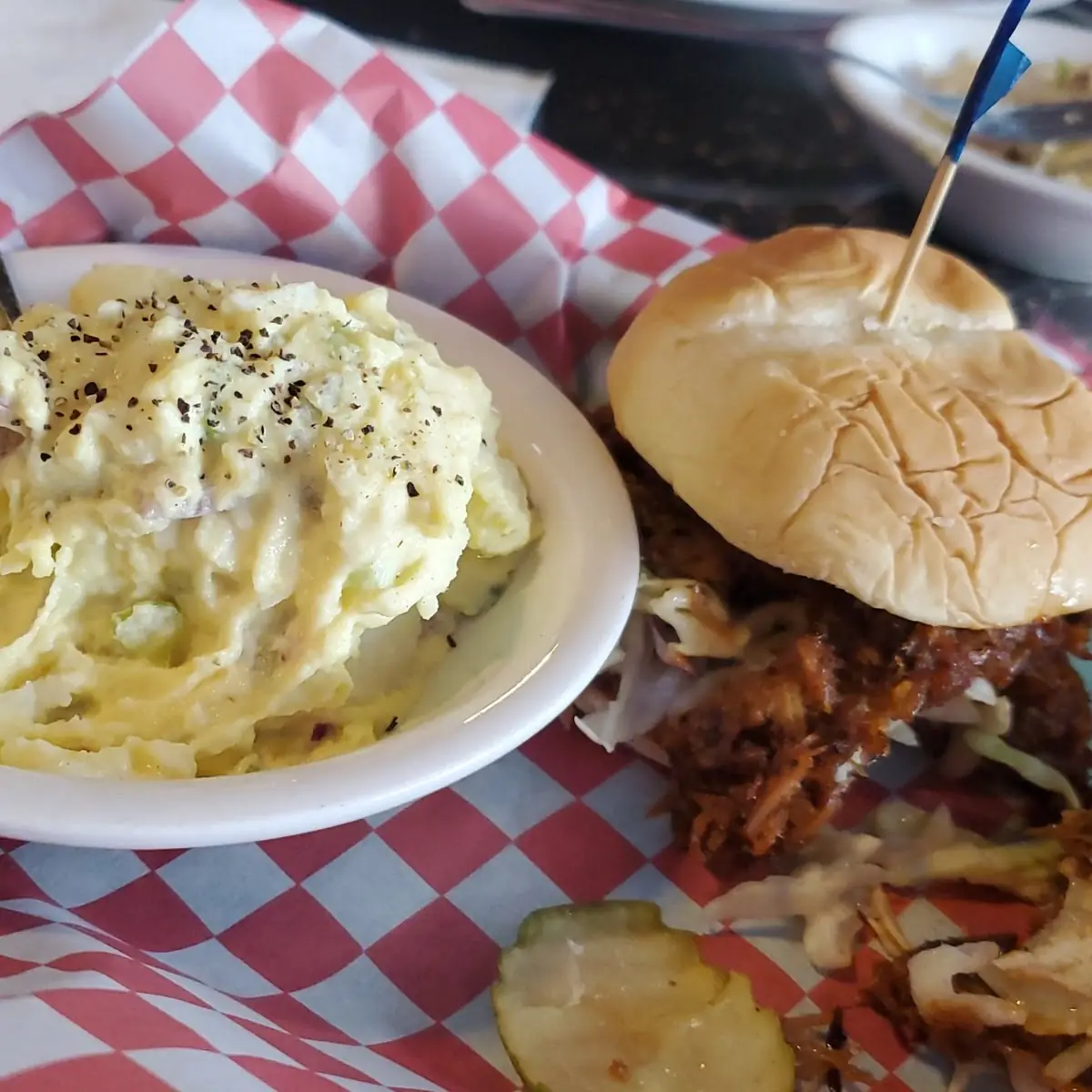 Pulled Pork Sliders and Potato Salad