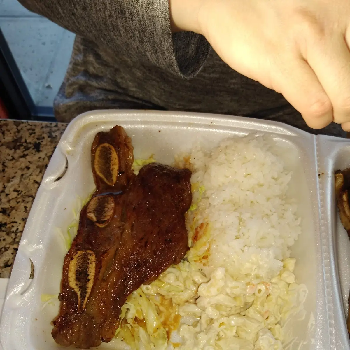 BBQ Spare Ribs Mac Salad Rice