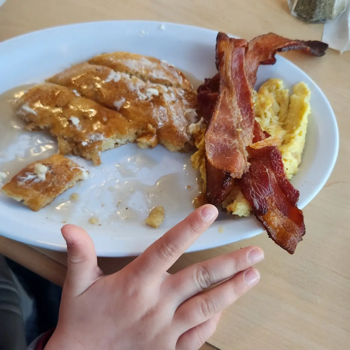 Scrambled Eggs and Bacon Strips