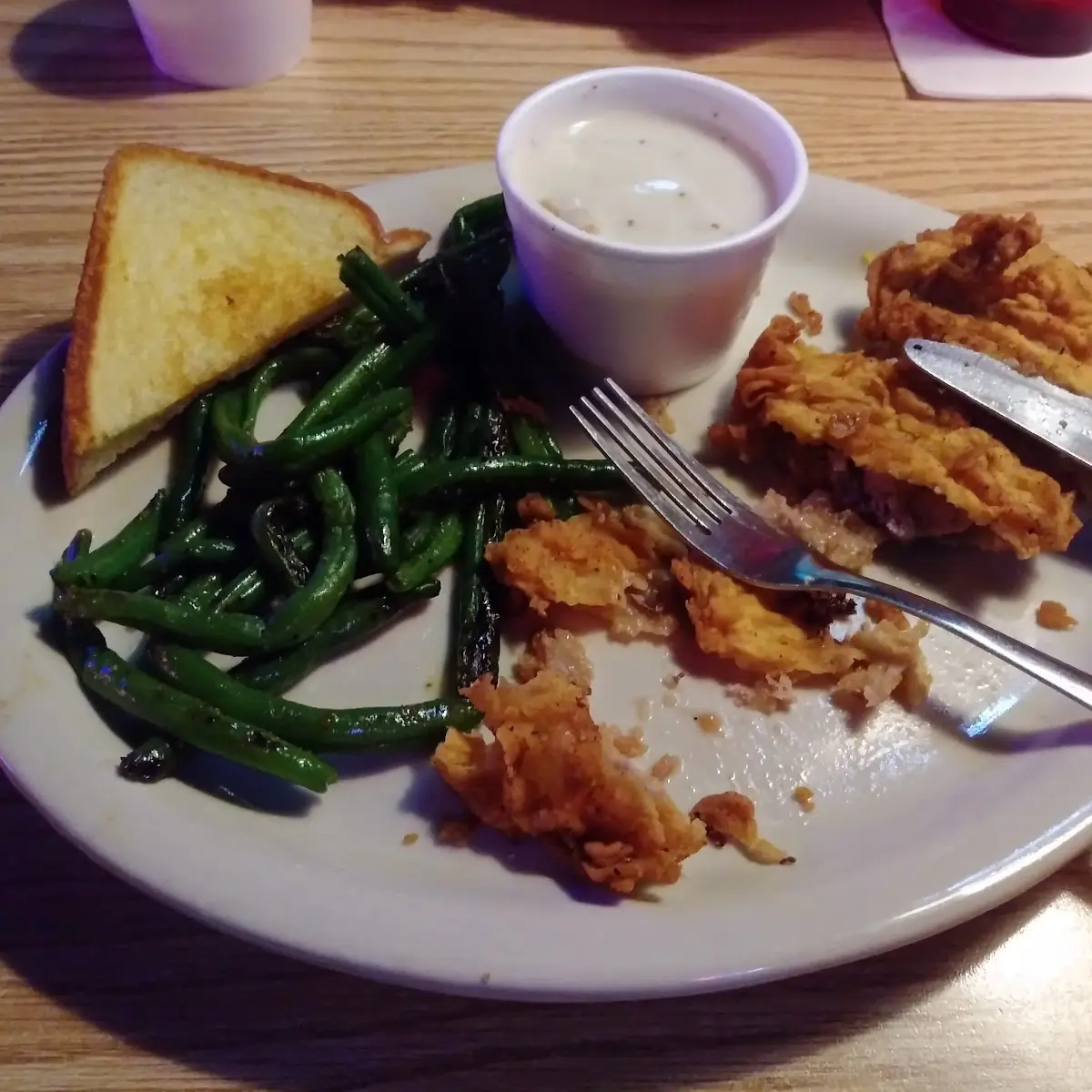 Chicken Fried Steak with Grilled Greenbeans