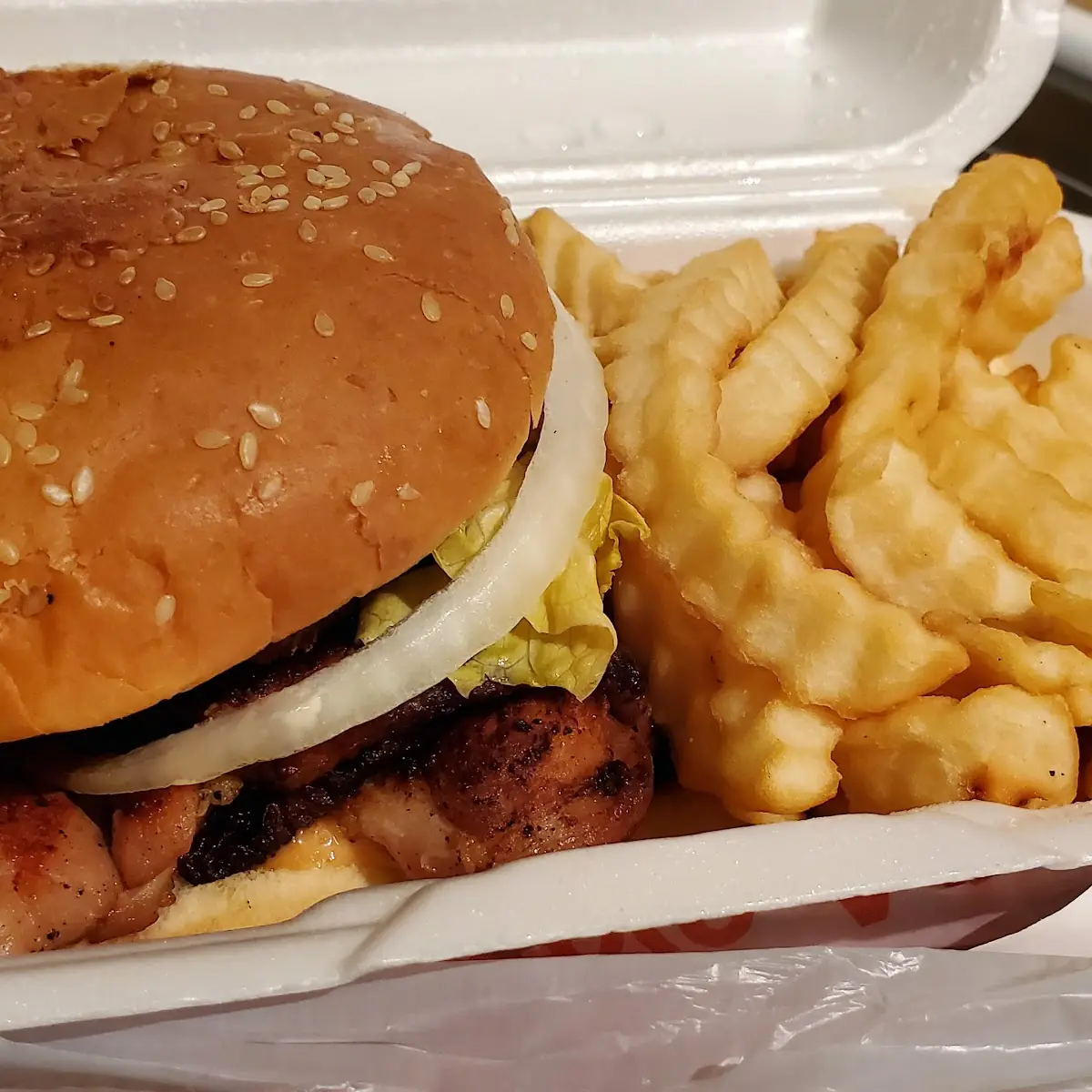 BBQ Chicken Burger with Fries