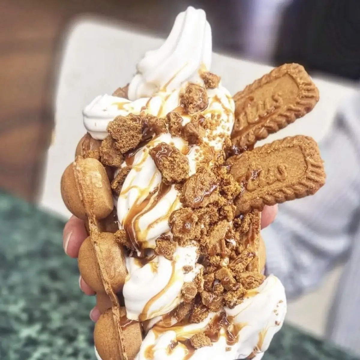 Soft Serve in Bubble Waffle Cone