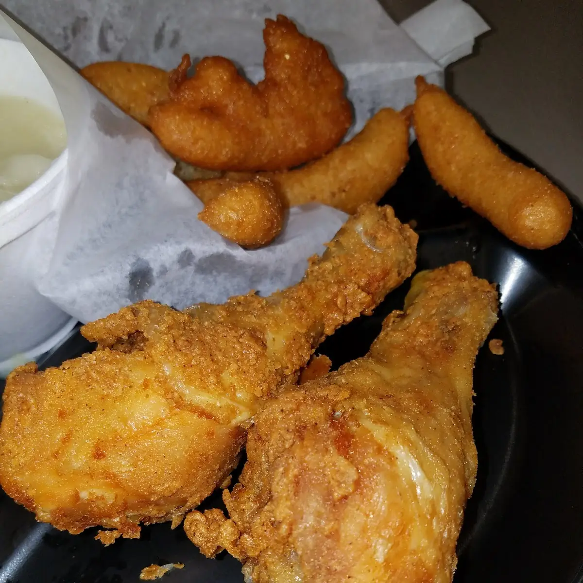 Fried Chicken and Hush Puppies