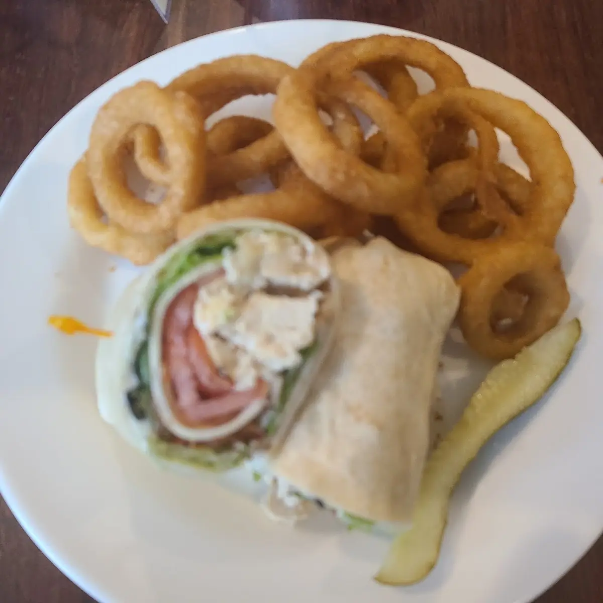 Mediterranean Chicken Wrap with Onion Rings