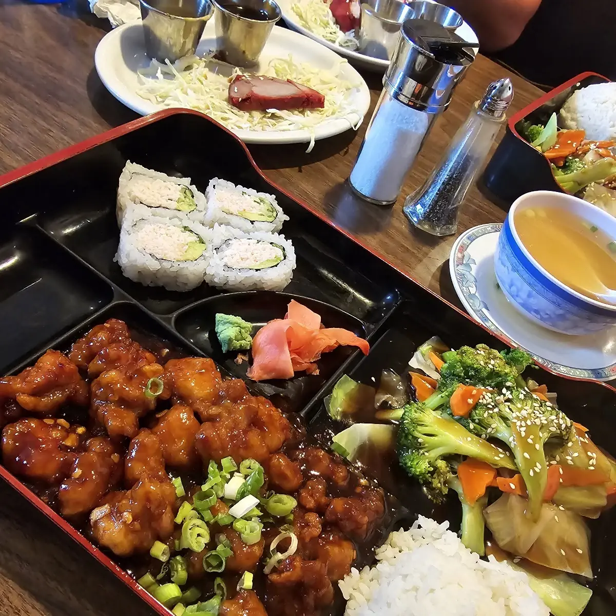 Sweet and Sour Chicken and California Roll