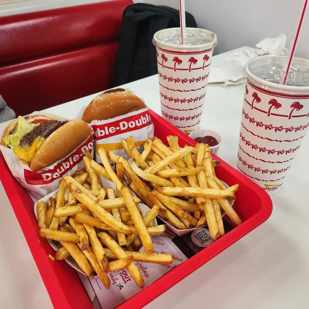 Double Double Cheeseburger and Fries