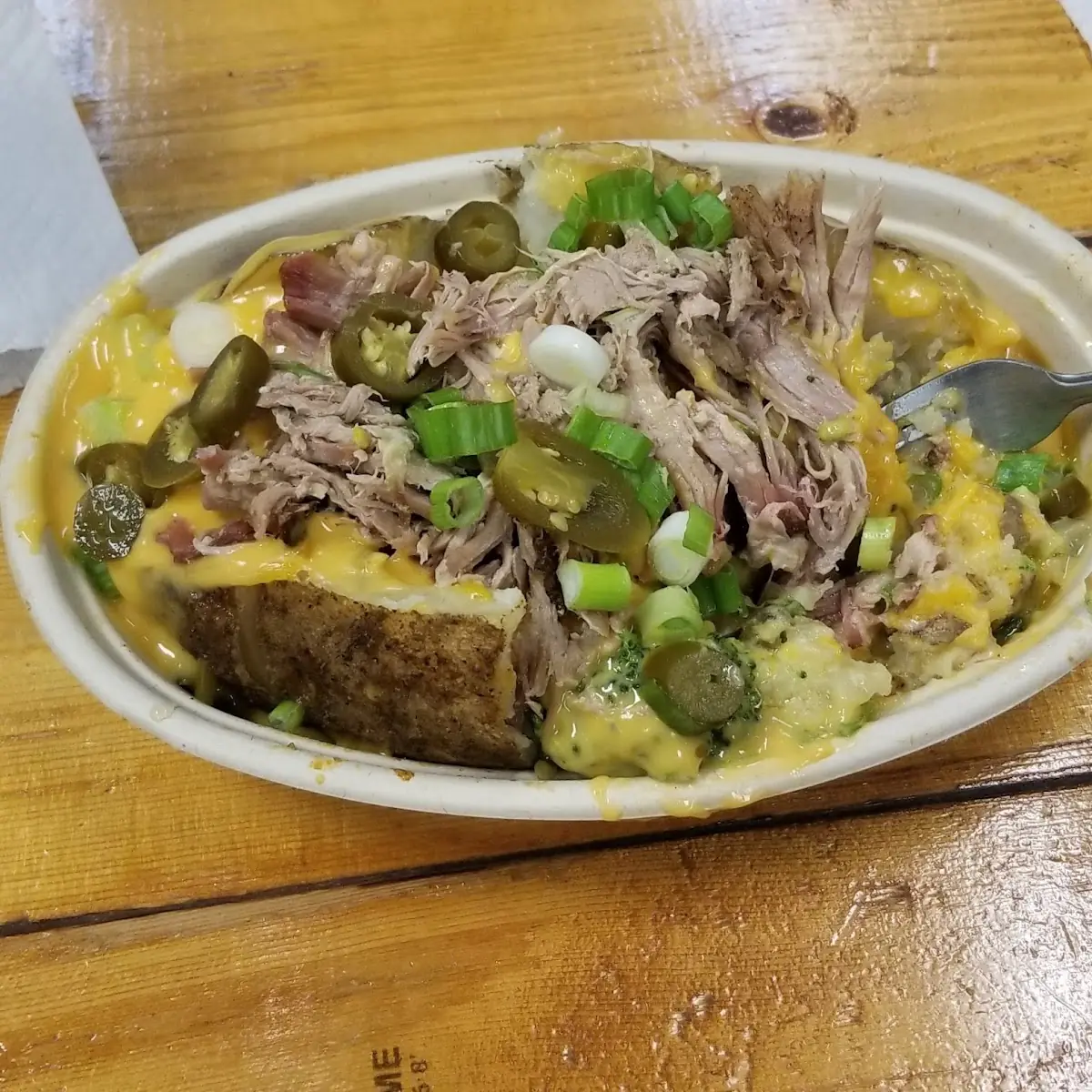 Loaded Pulled Pork Baked Potato