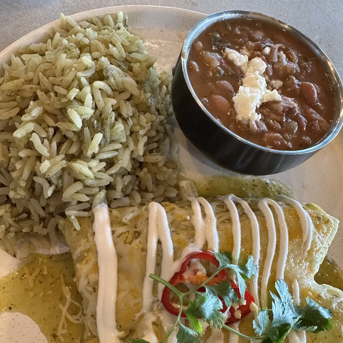 Beans and Cilantro Rice