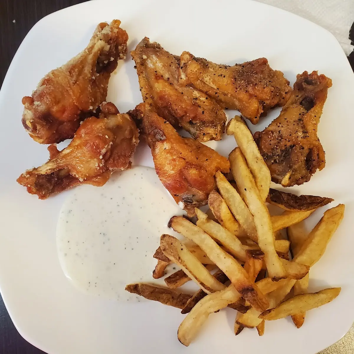 Lemon Pepper Wings and Fries