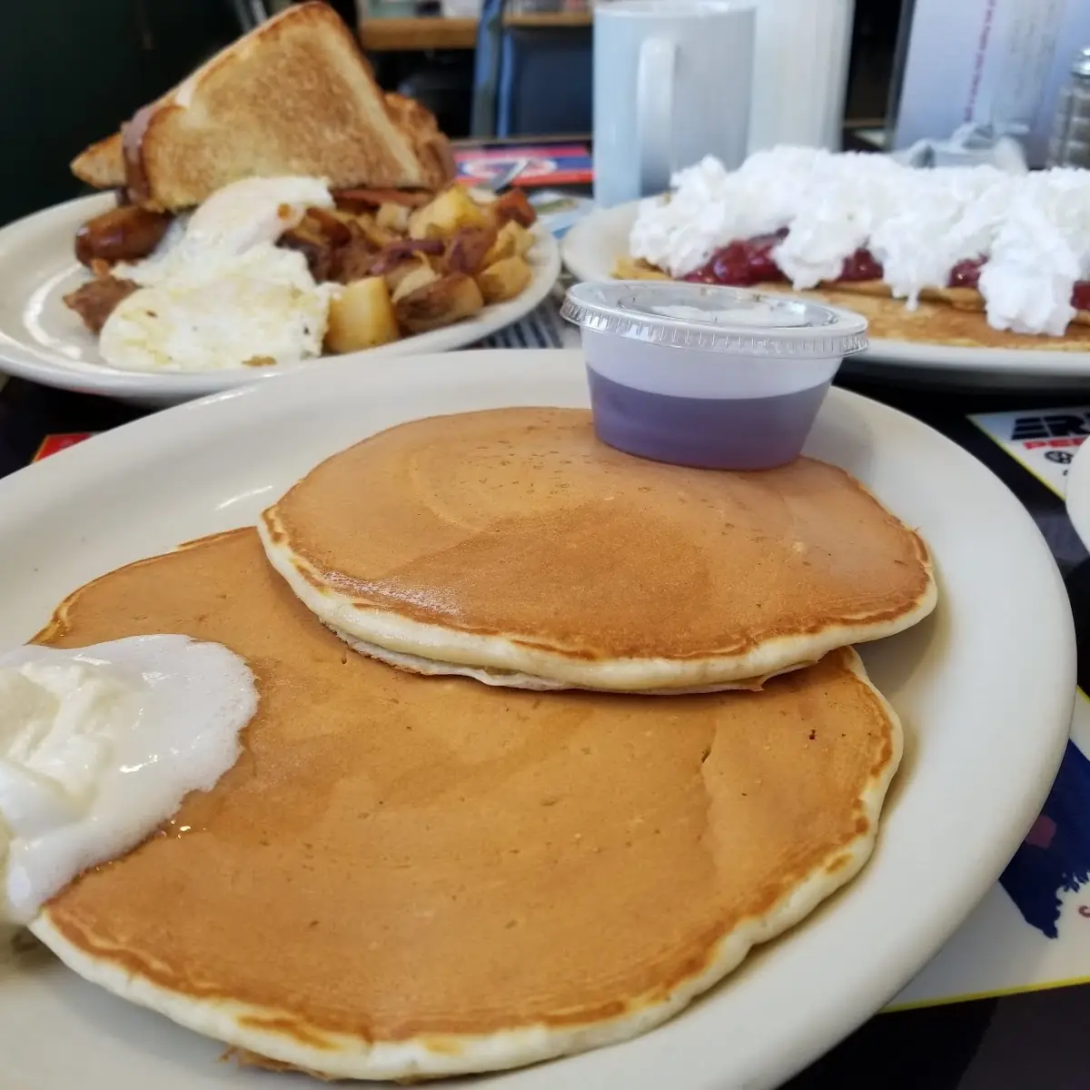 Two Golden Pancakes Sausage