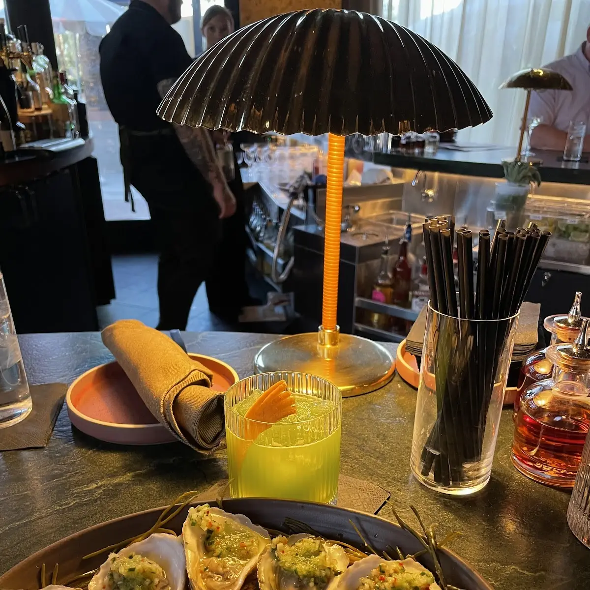 Fresh Oysters with Lemon and Sauce