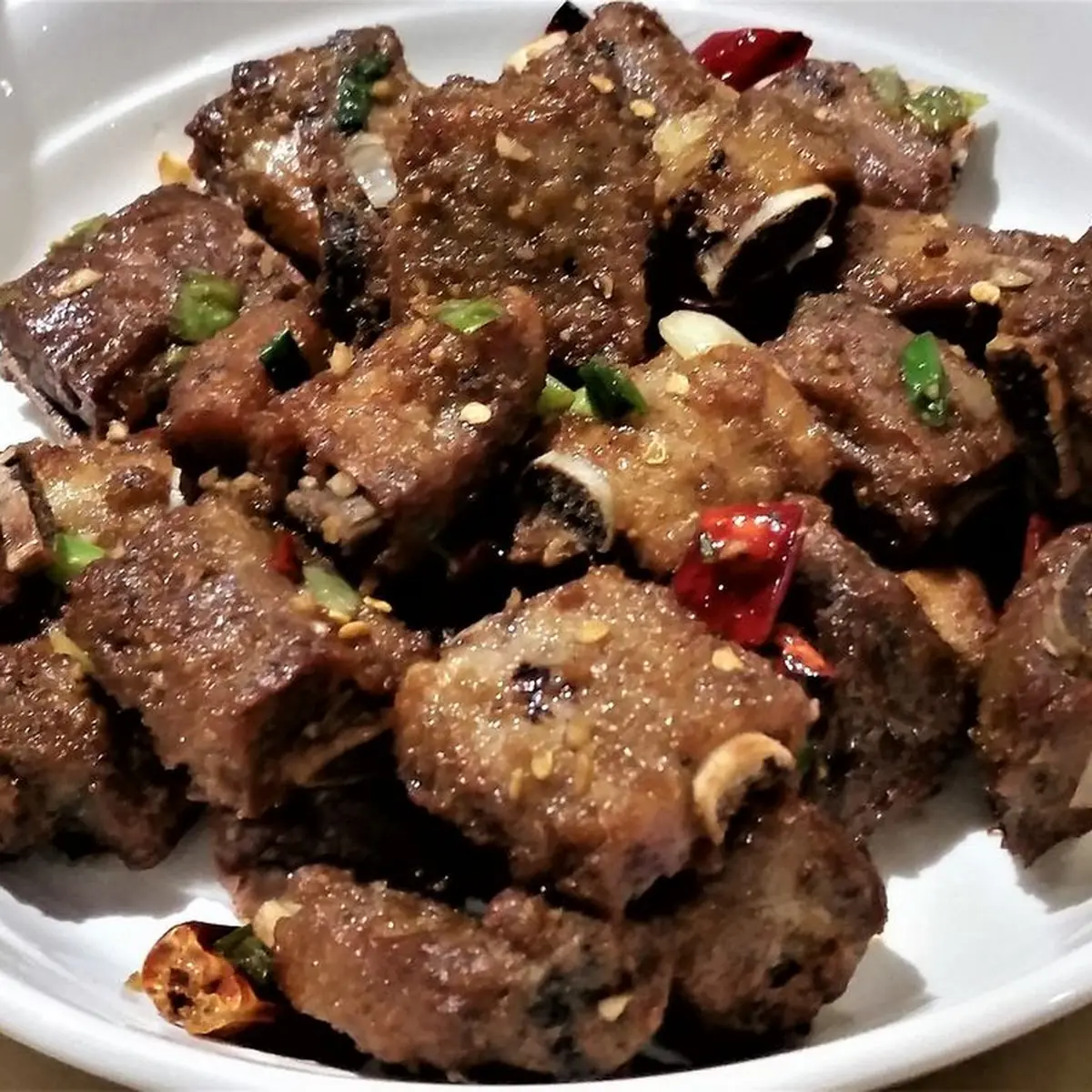 Pan Fried Spare Ribs w Garlic & Pepper