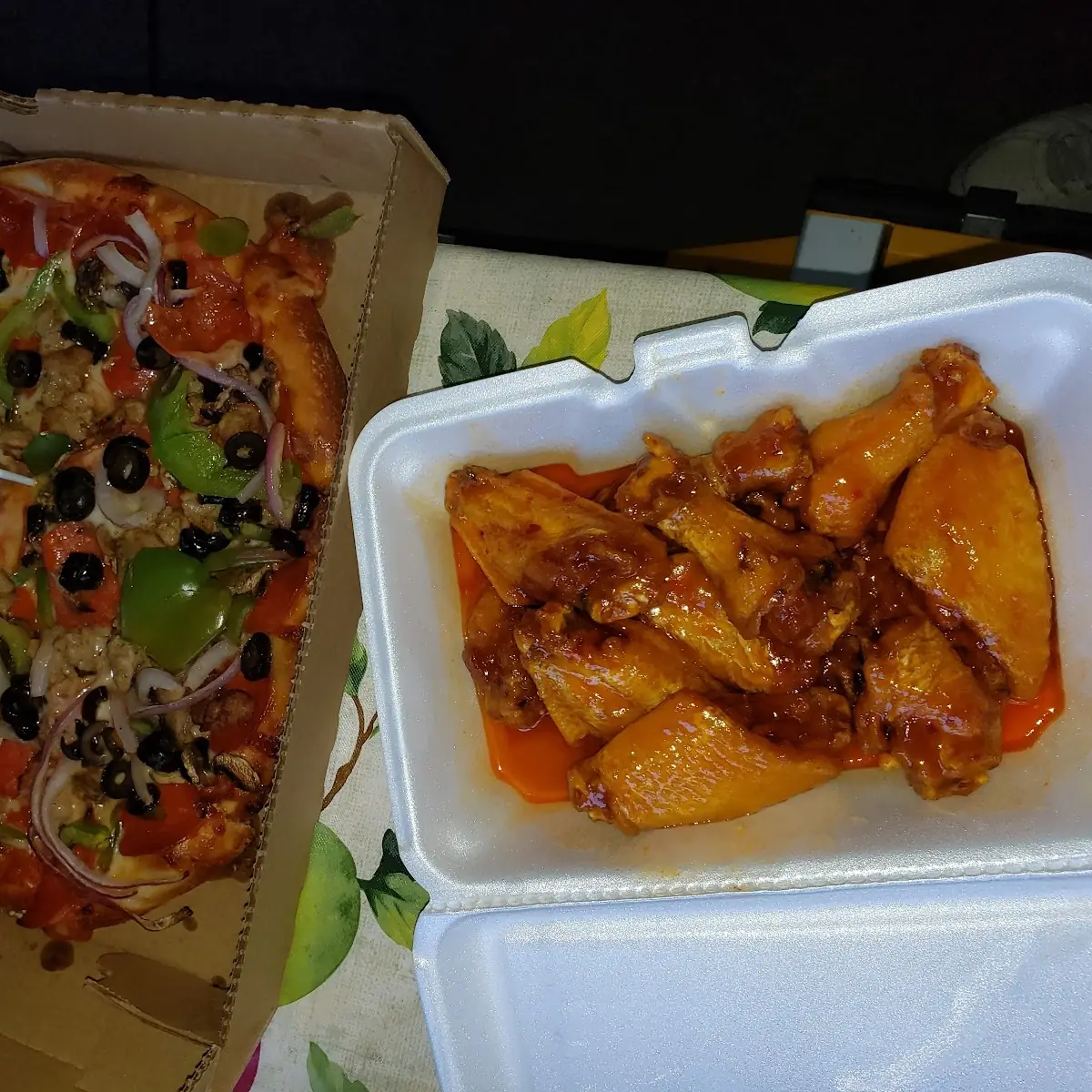Pizza and Medium Buffalo Wings