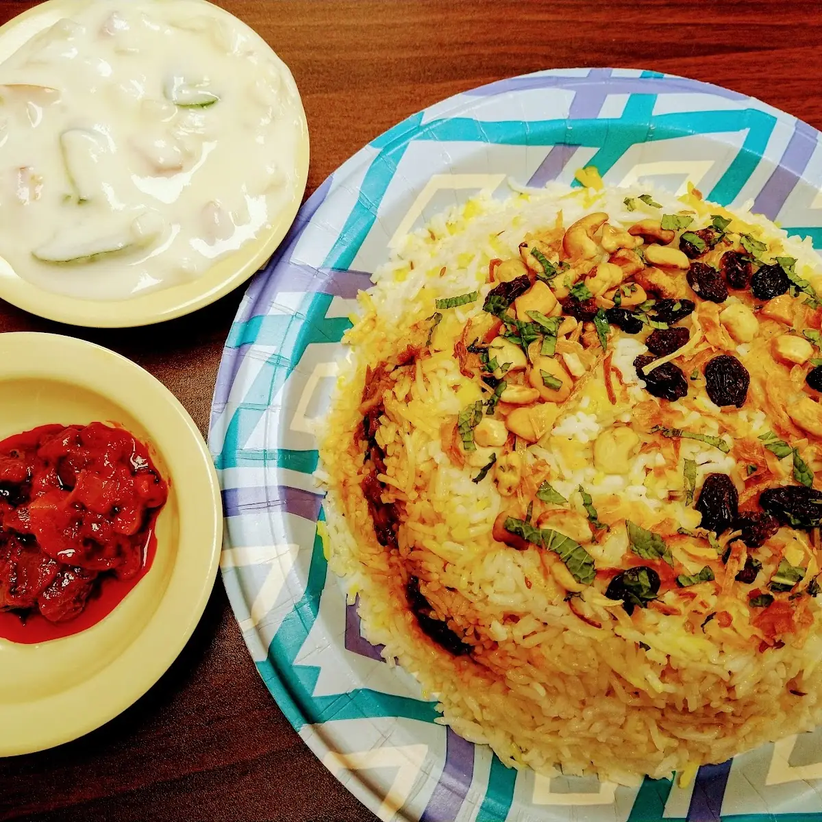 Goat Biryani with Sides