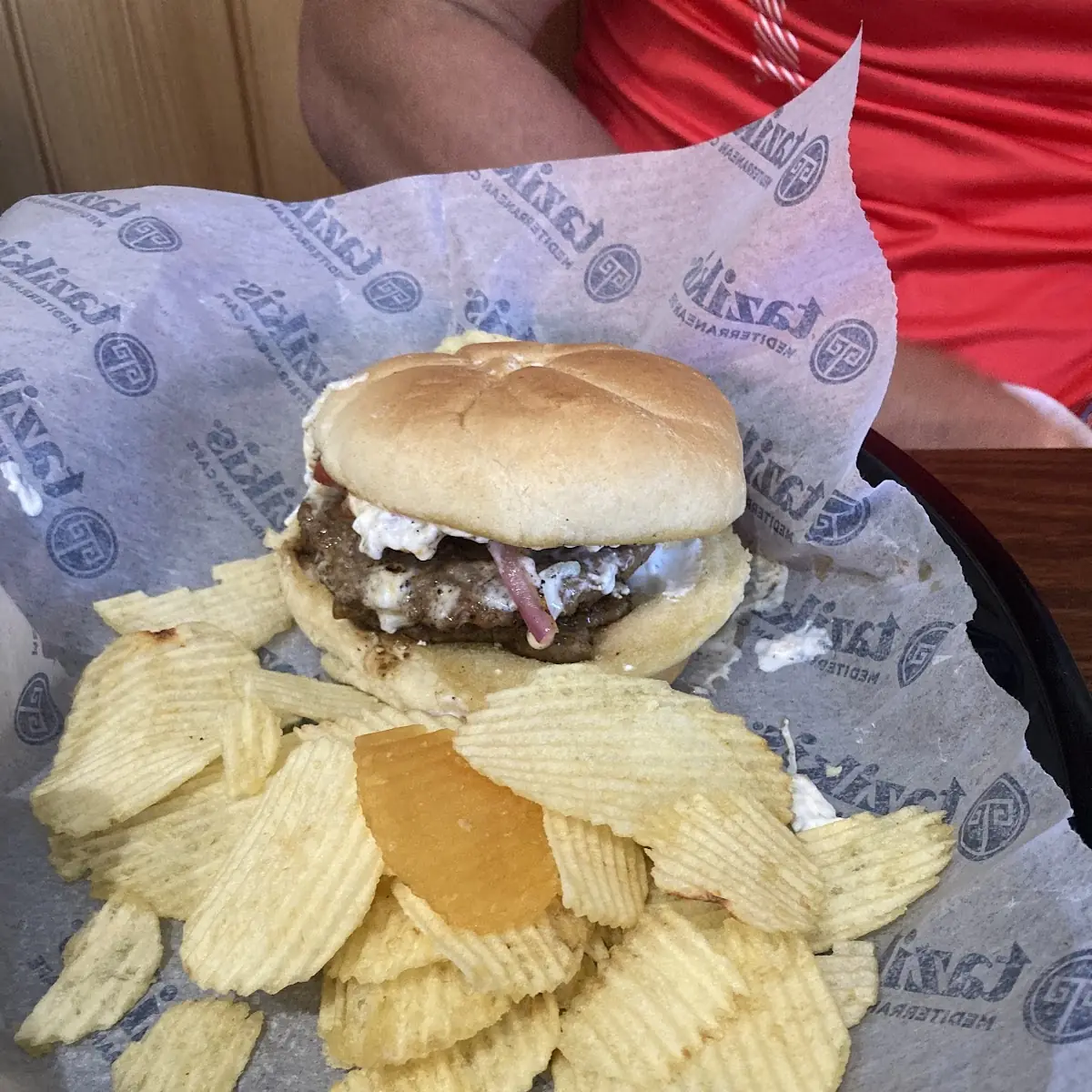 Lamb Burger and Chips