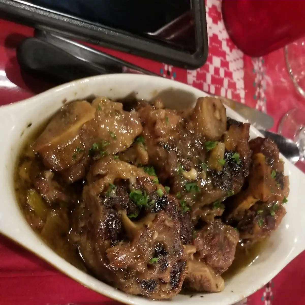 Oxtails and Sauteed Shrimp