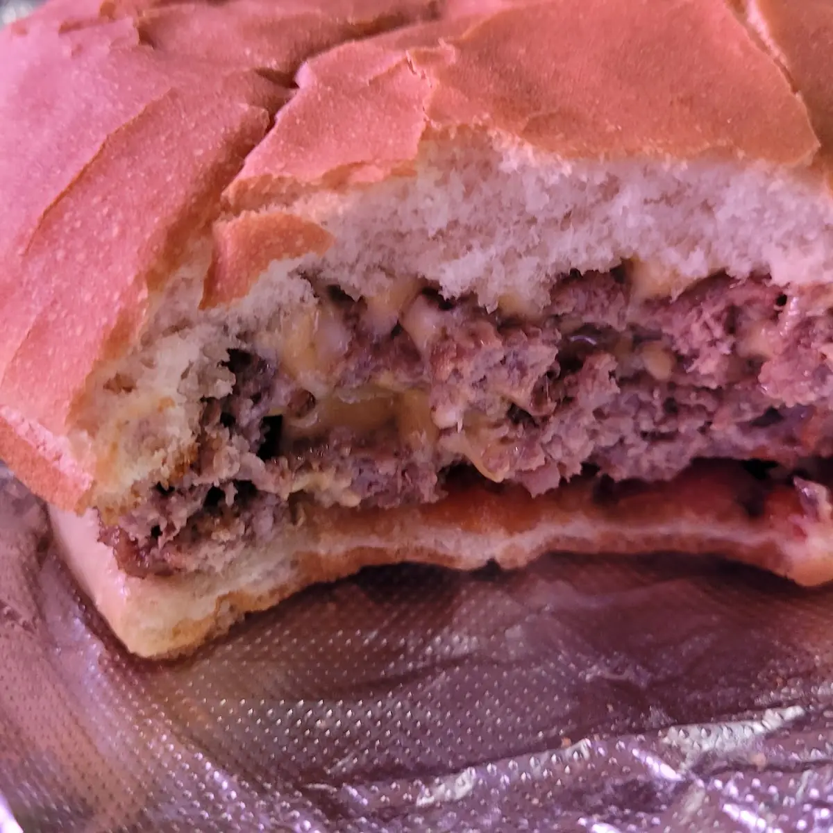 Double Cheeseburger with Grilled Onions