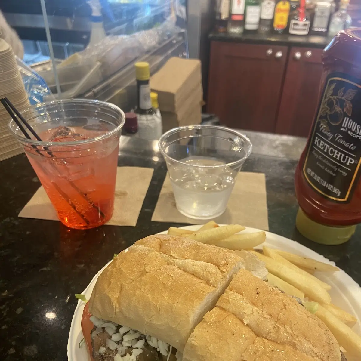 Steak Sandwich and Fries